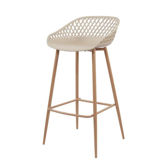 Santorini Woven Lattice Bar Stool in Natural Beige – Divine Chairs HIGHCOUNTER Collection