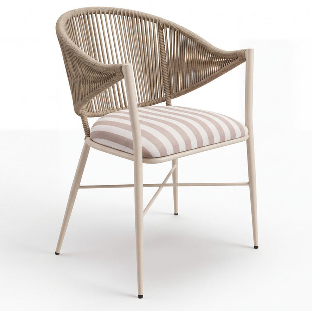 Santorini Aluminium Rope Weave Outdoor Chair with Seat Cushion
