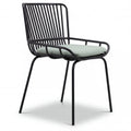 Sitges Steel Slatted Rod Back Outdoor Chair with Cushion