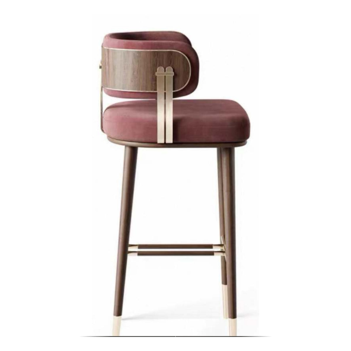 Skyros HC Velvet & Wood Statement Bar Stool in Dusty Rose – Divine Chairs HIGHCOUNTER Collection