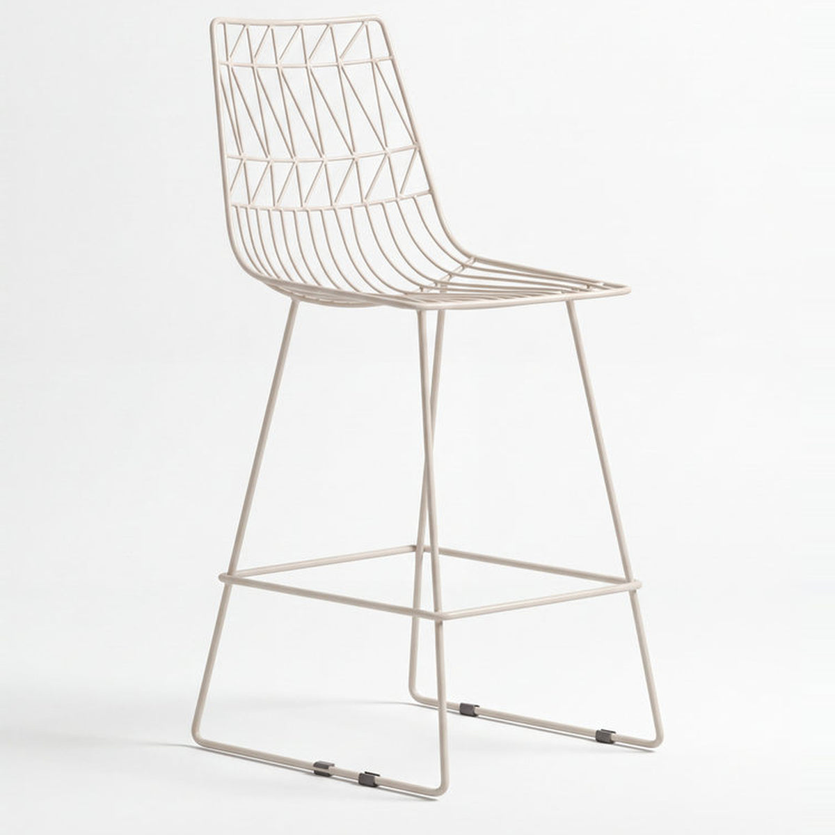 Solvik Acacia Wood Upholstered Bar Chair with Metal Footrest