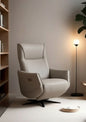 Stone Double-Motor Leather Recliner with Star Base in Brown, Light Grey – Divine Chairs RECLINER Collection