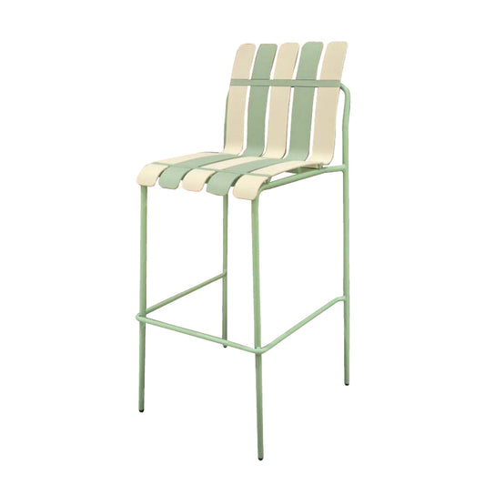 Stripe HC Multi-Tone Slat Bar Stool in Sage Green & Cream – Divine Chairs HIGHCOUNTER Collection