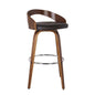 Tanriff Curved Back Swivel Bar Stool in Black with Walnut Frame – Divine Chairs HIGHCOUNTER Collection