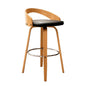 Tanriff Oak Curved Back Swivel Stool in Black with Natural Oak Frame – Divine Chairs HIGHCOUNTER Collection