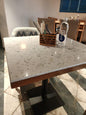 Terrazzo-Top Cafeteria Table in White & Grey Terrazzo with Wood Edge – ZLOFY Furniture