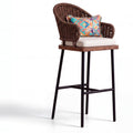 Trama Woven Rope Back Metal Bar Chair with Cushioned Seat