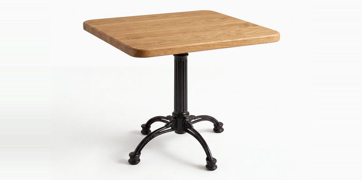 Urbino 2–4 Seater Acacia Café Table with Cast Iron Bistro Base