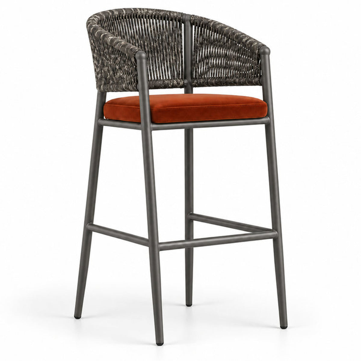 Velina Metal Wire Bar Chair with Sled Base and Footrest