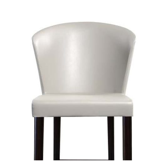 Vice Curved High-Back Leatherette Bar Stool in Ivory White – Divine Chairs HIGHCOUNTER Collection