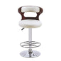Woody Tufted Swivel Bar Stool in White with Walnut Trim – Divine Chairs HIGHCOUNTER Collection