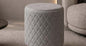 Astro Diamond-Quilted Pouf with Brass Ring in Grey – Divine Chairs PUFFY Collection