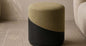 Capsule Diagonal Two-Tone Pouf in Olive Green with Black Base – Divine Chairs PUFFY Collection