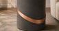 Eva Concrete-Look Cylinder Stool with Copper Band in Charcoal Grey with Copper Band – Divine Chairs PUFFY Collection
