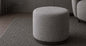 Hush Round Pouf with Dark Base in Grey – Divine Chairs PUFFY Collection