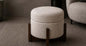 Kenzi Wood-Frame Storage Stool in Cream with Walnut Wood Frame – Divine Chairs PUFFY Collection